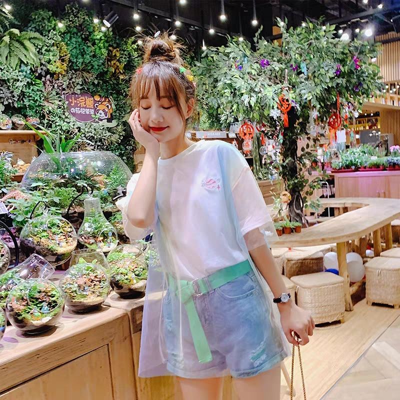 [HCM]Áo kiểu phối lưới rainbow xinh xắn