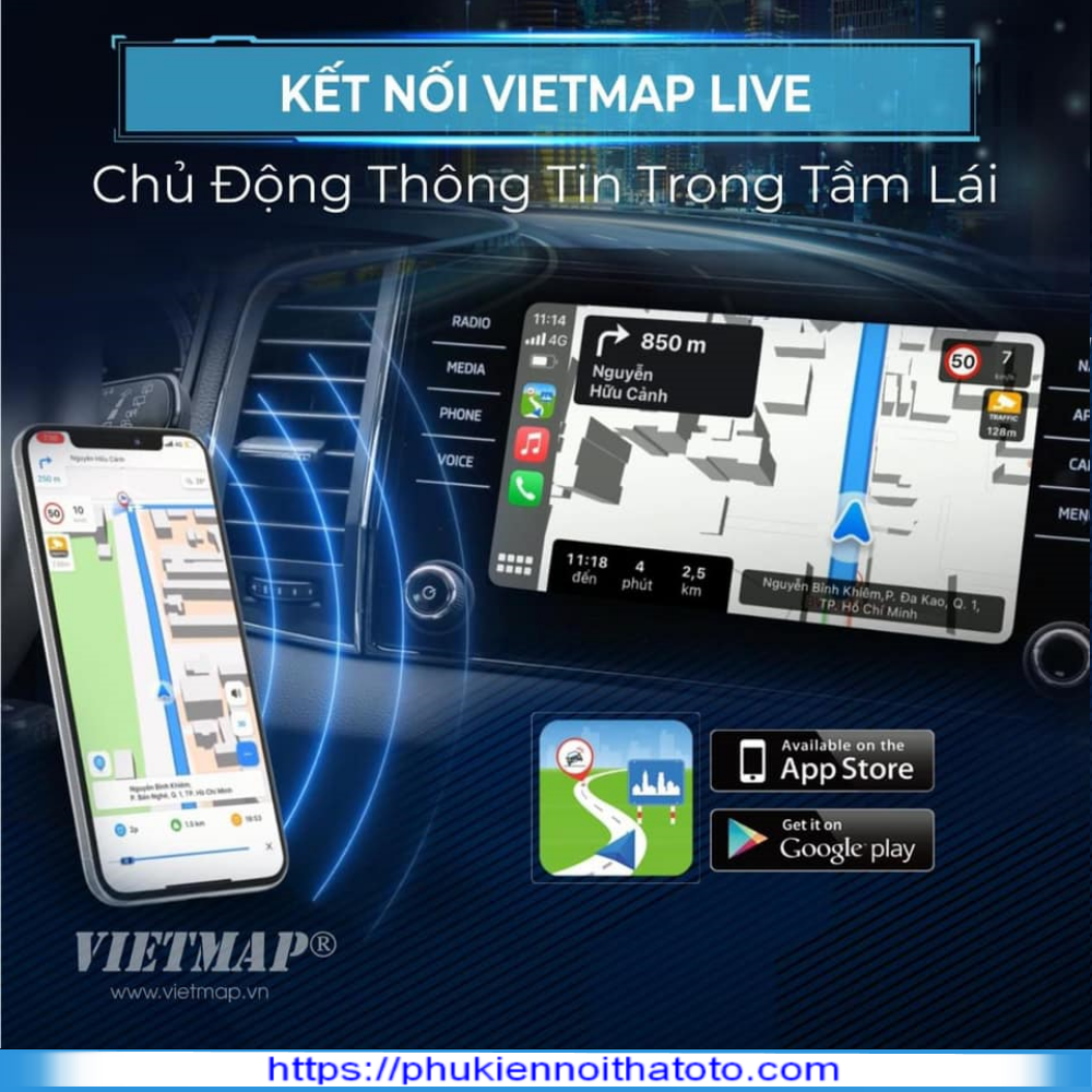 Hud Hiển Thị Kính Lái Vietmap H2AS