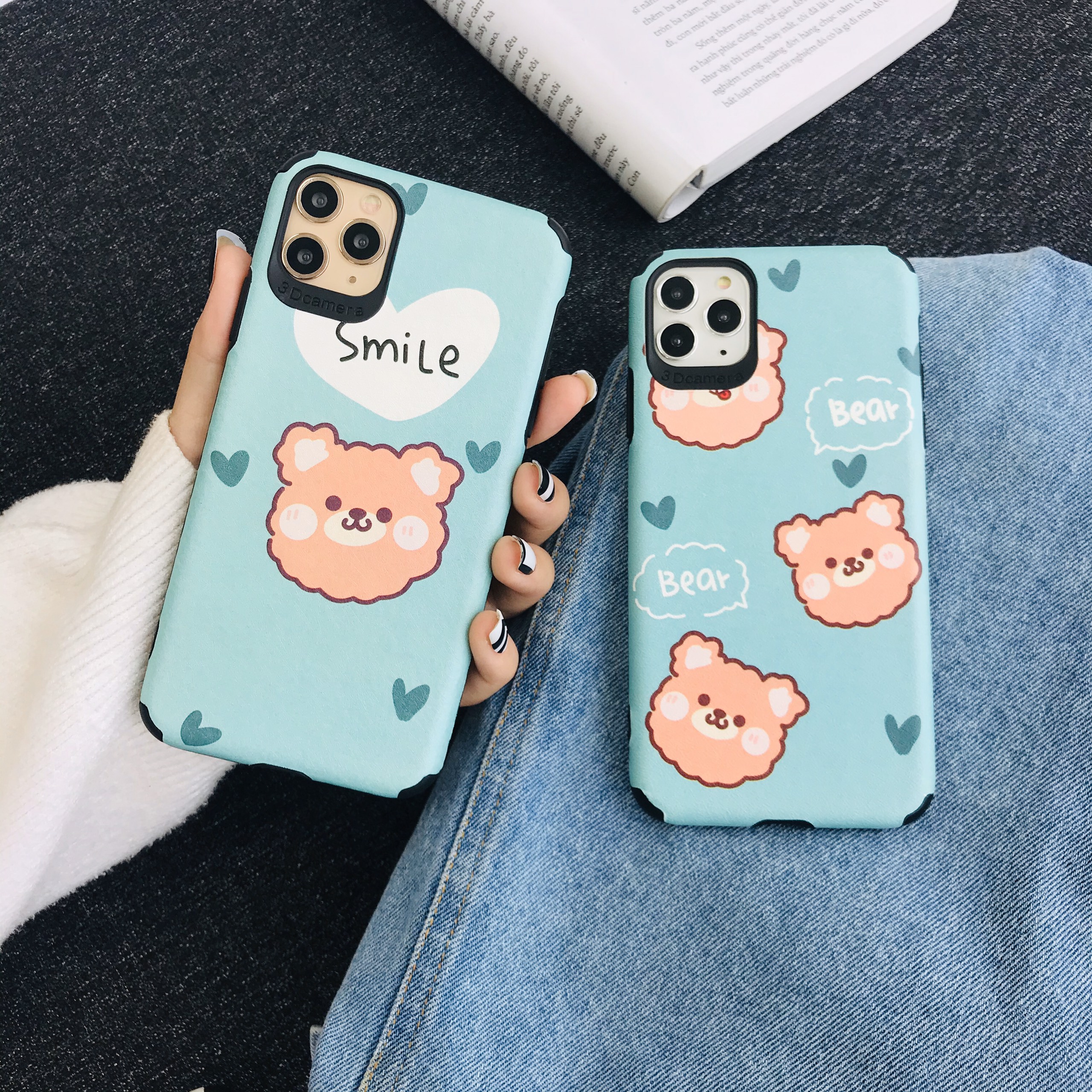 Ốp Lưng Da IMD Bear Smile
