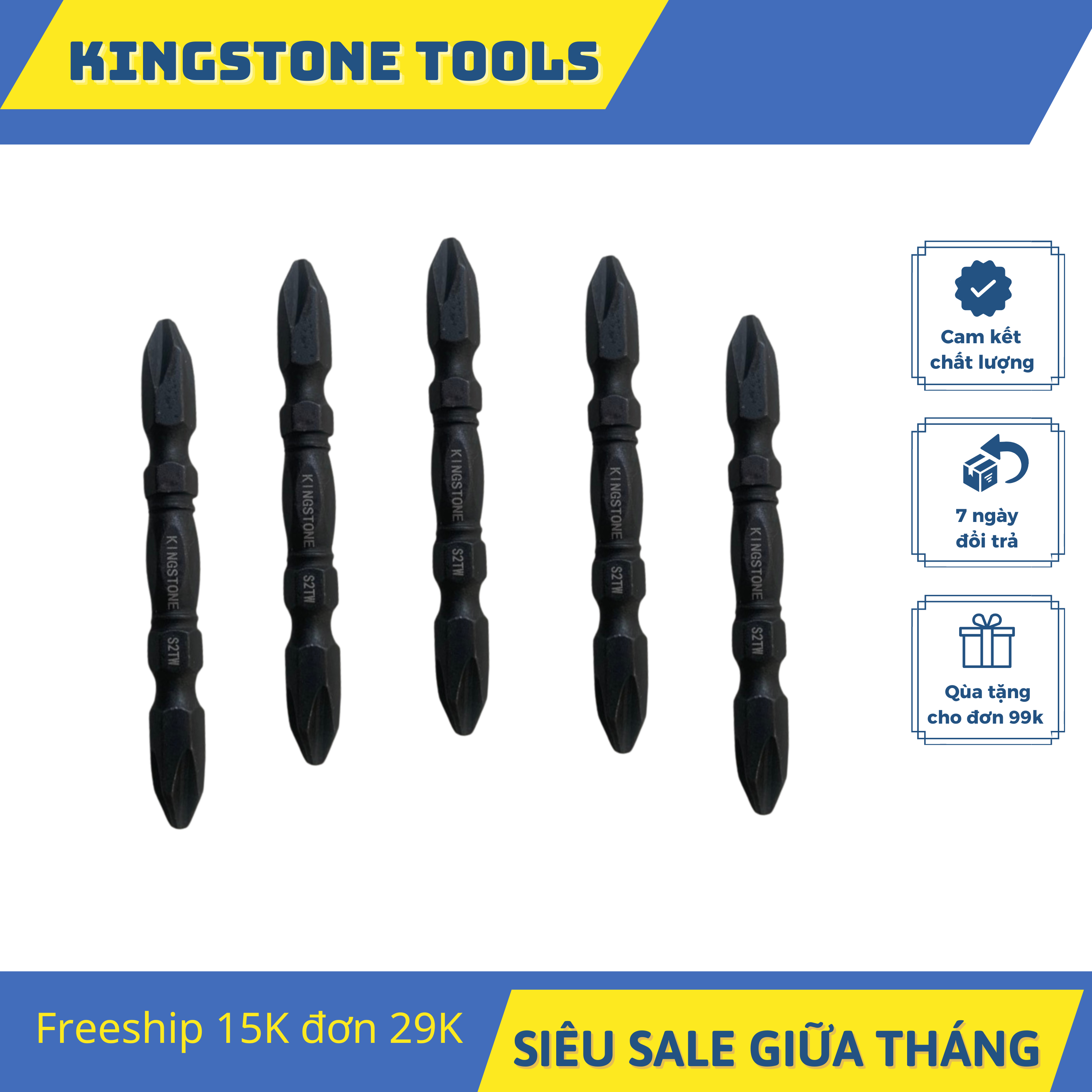 Đầu bắn vít vít 3 ke 2 đầu Kingstone 65mm 100mm