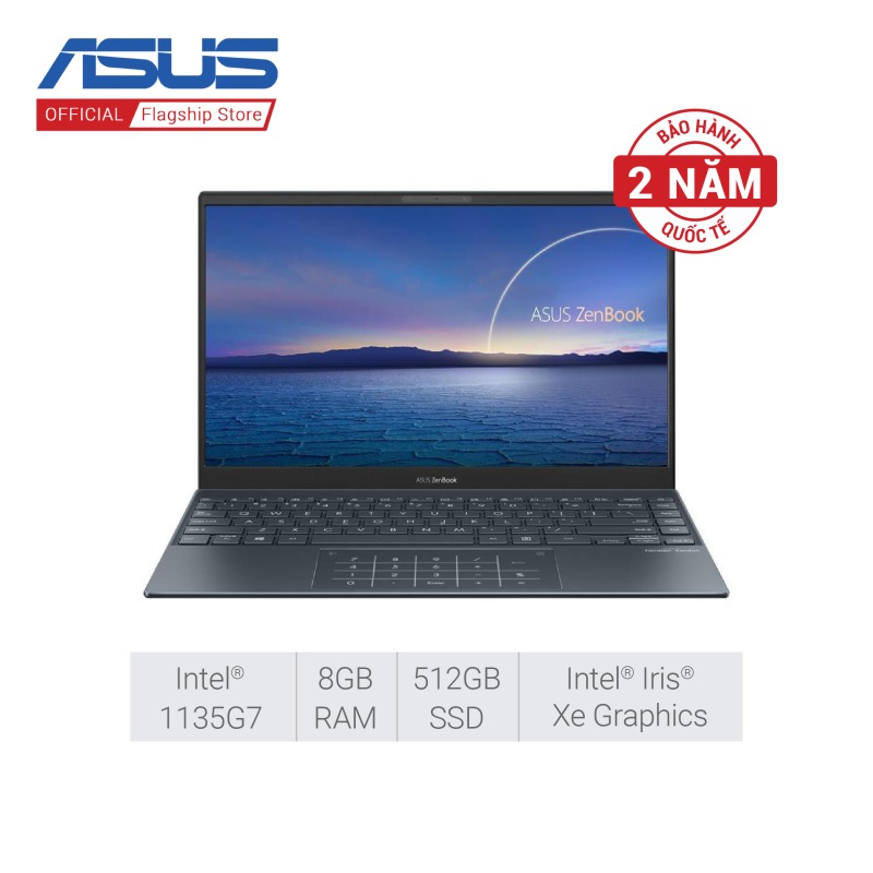 Laptop Asus ZenBook 14 UX425EA-KI429T Core i5-1135G7 | 8GB RAM | 512GB SSD | Intel Iris Xe | 14.0inch FHD | Win 10 | Xám