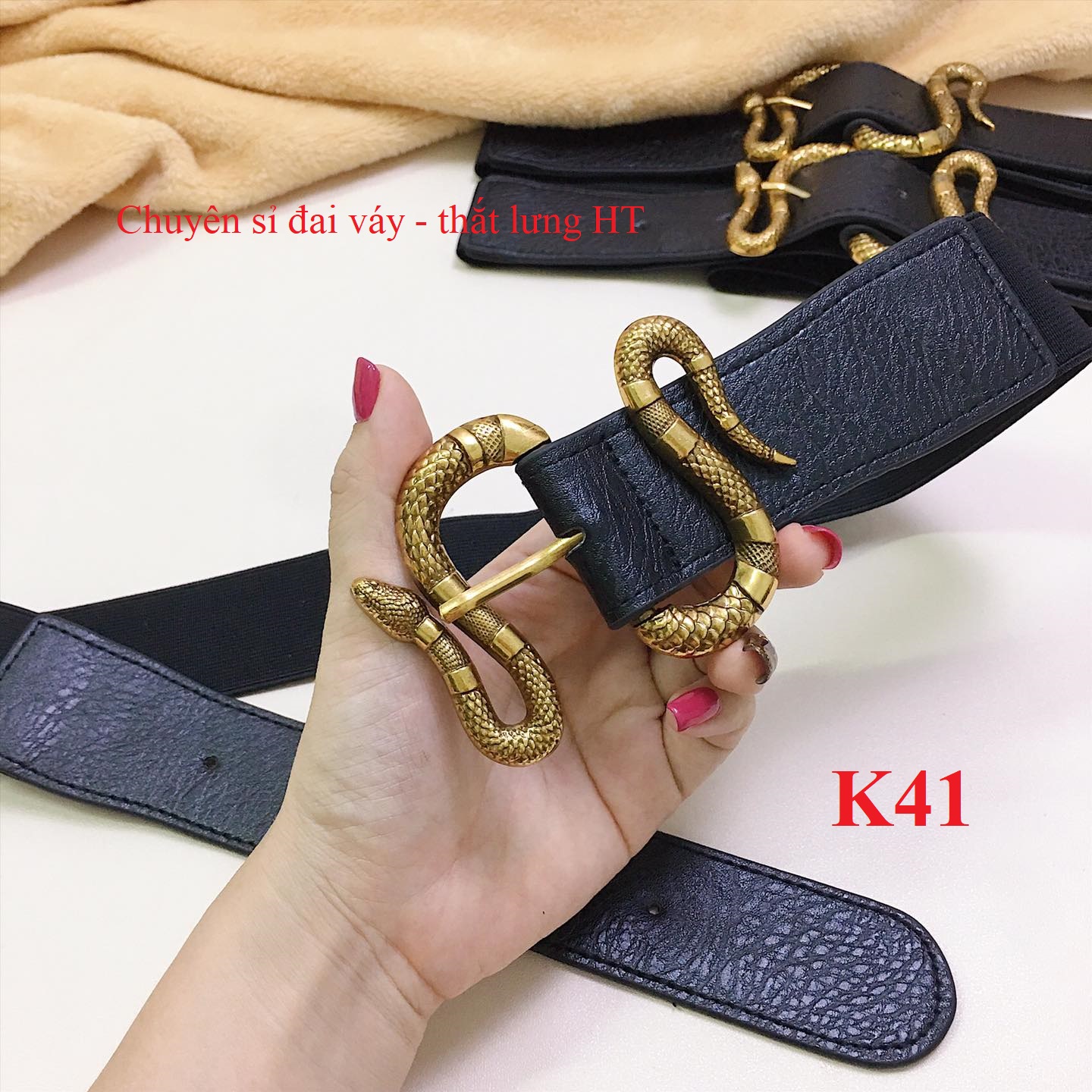 Đai váy belt RẮN LƯỢN 3cm K41