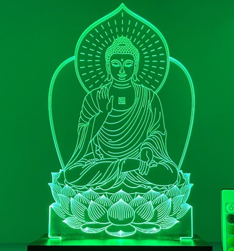 LED 3D figure Amitabha Buddha decoration room