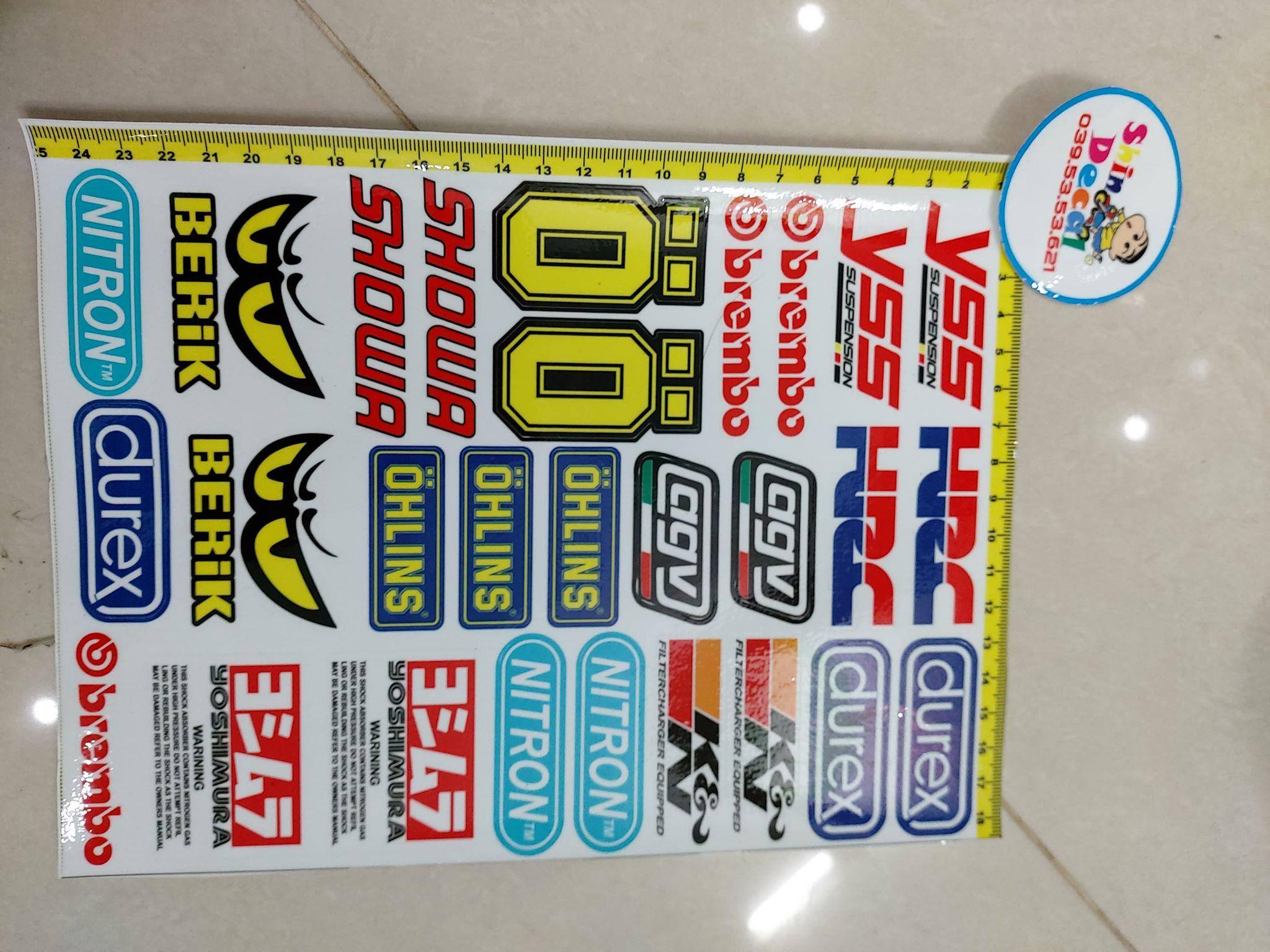 Tem logo dán xe trọn bộ 18x25cm