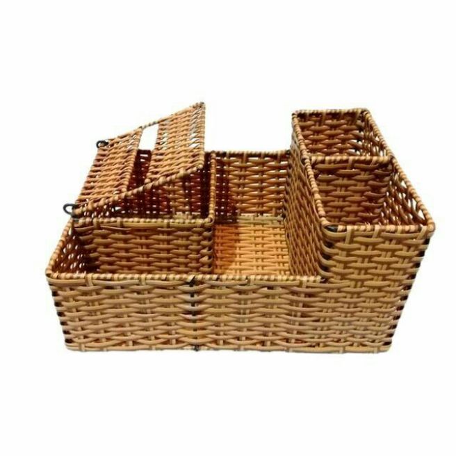 Khay đa năng nhựa giả mây