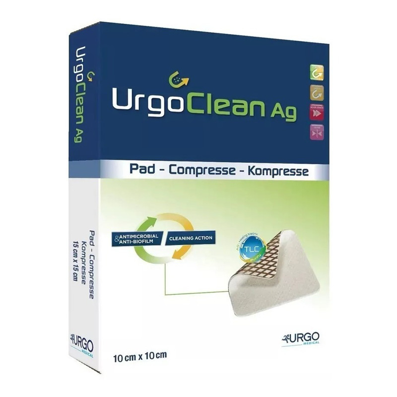 Gạc UrgoClean Ag giúp chống lại nhiễm khuẩn cục bộ kt 10x10cm 01 miếng