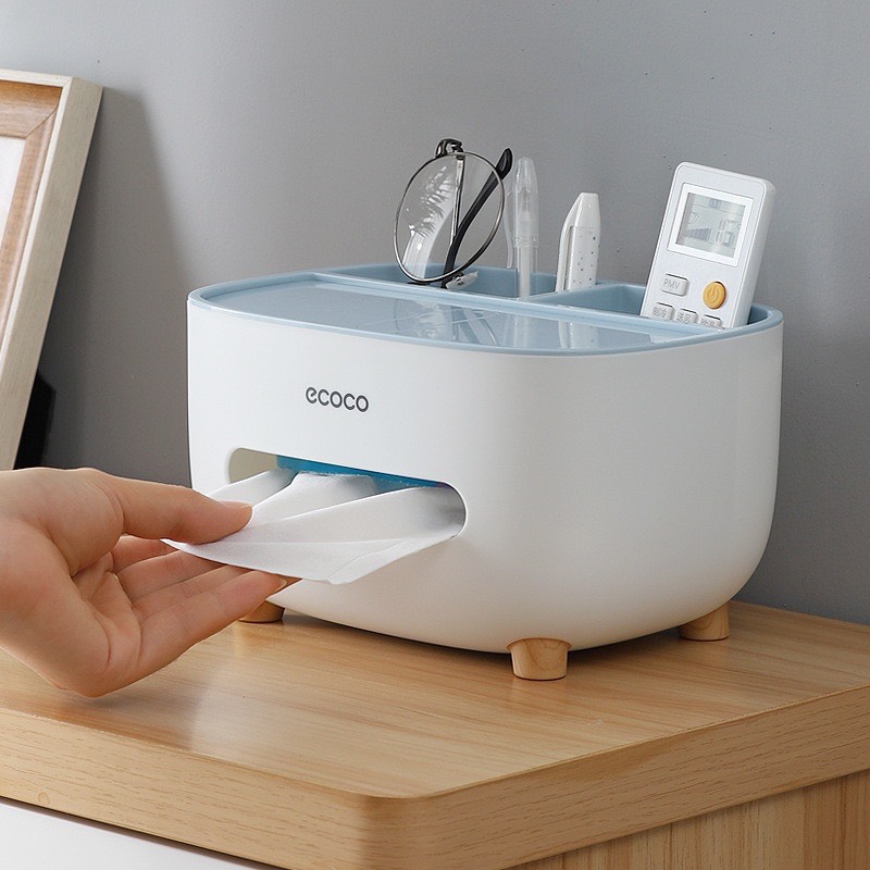 Hộp đựng giấy để bàn ecoco, hộp đựng giấy ăn nhiều ngăn