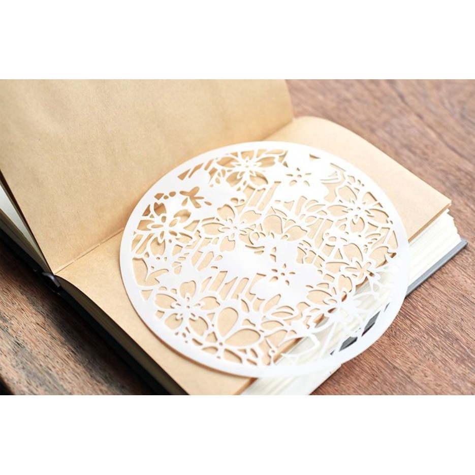 Thước mẫu stencil Mẫu hoa tròn