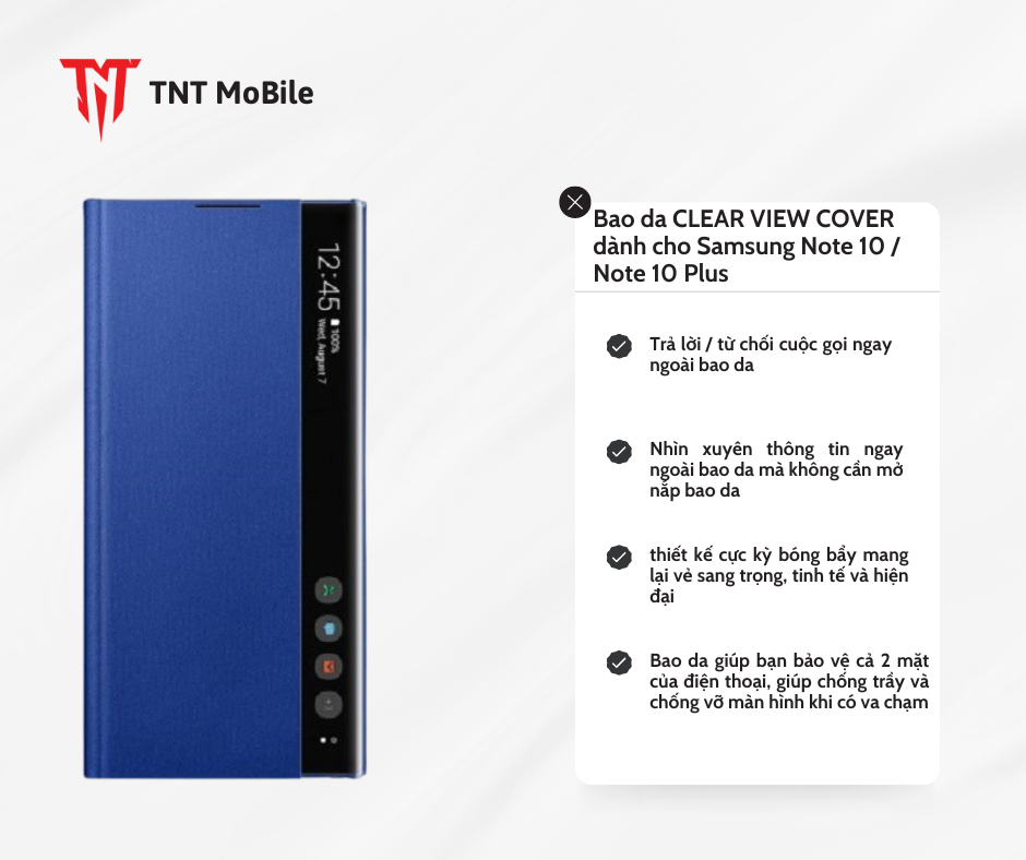 Bao da Clear View cho Samsung Galaxy note 10 / Note 10 plus