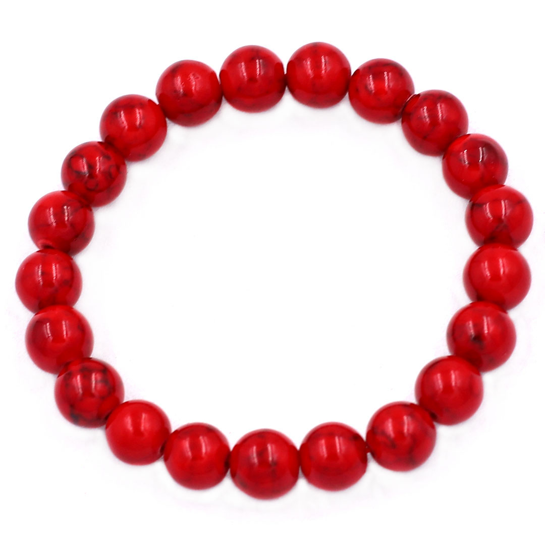 Bracelet coral stone 8 MM 21 beads
