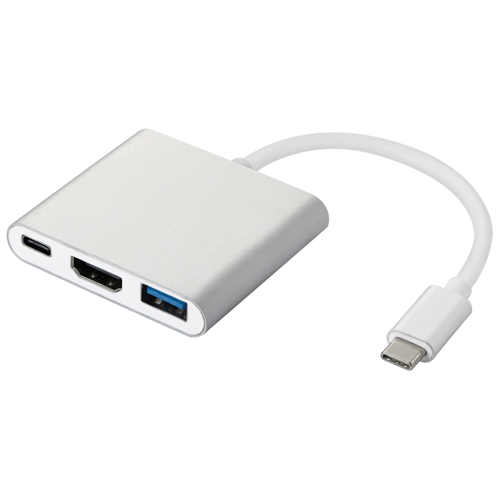 Cáp 3 in 1 chuyển đổi typeC sang HDMI/ USB/ TypeC VS - hỗ trợ chất lượng 4K (Xám) - Nhất Tín Computer