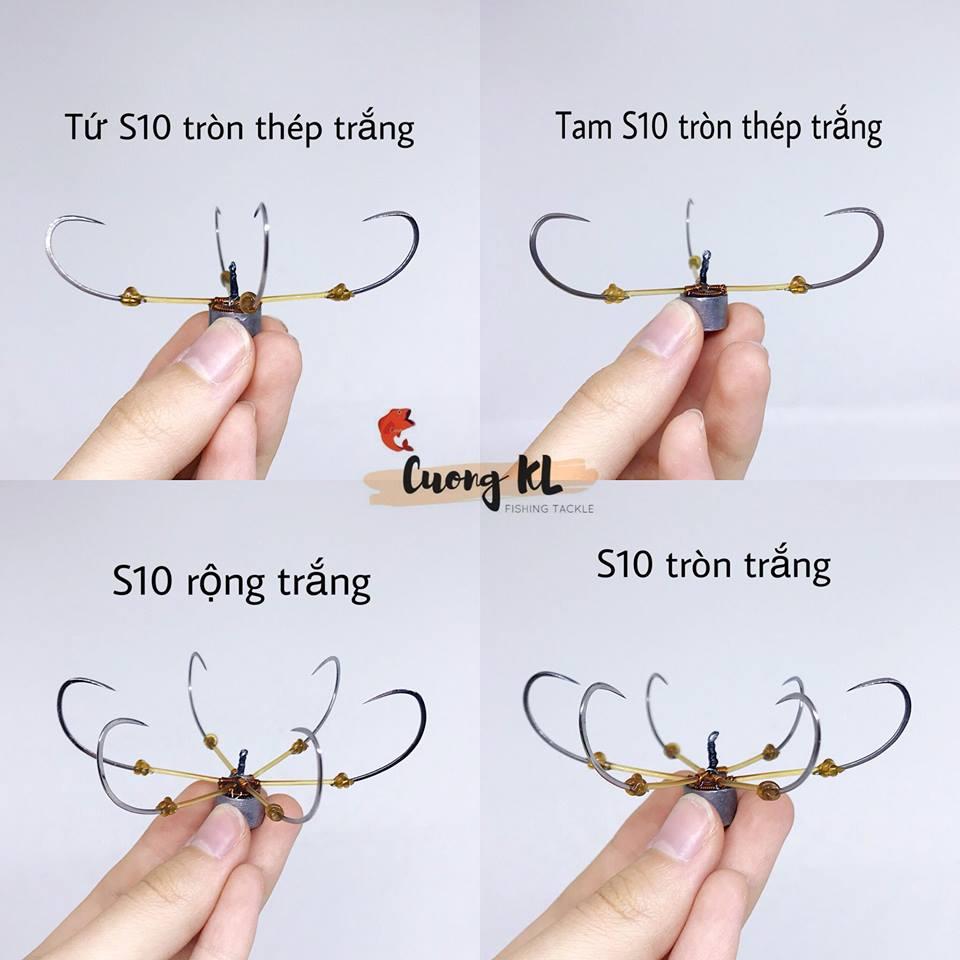 Lưỡi câu dáng tròn thép trắng cỡ 10 (tam, tứ, lục)