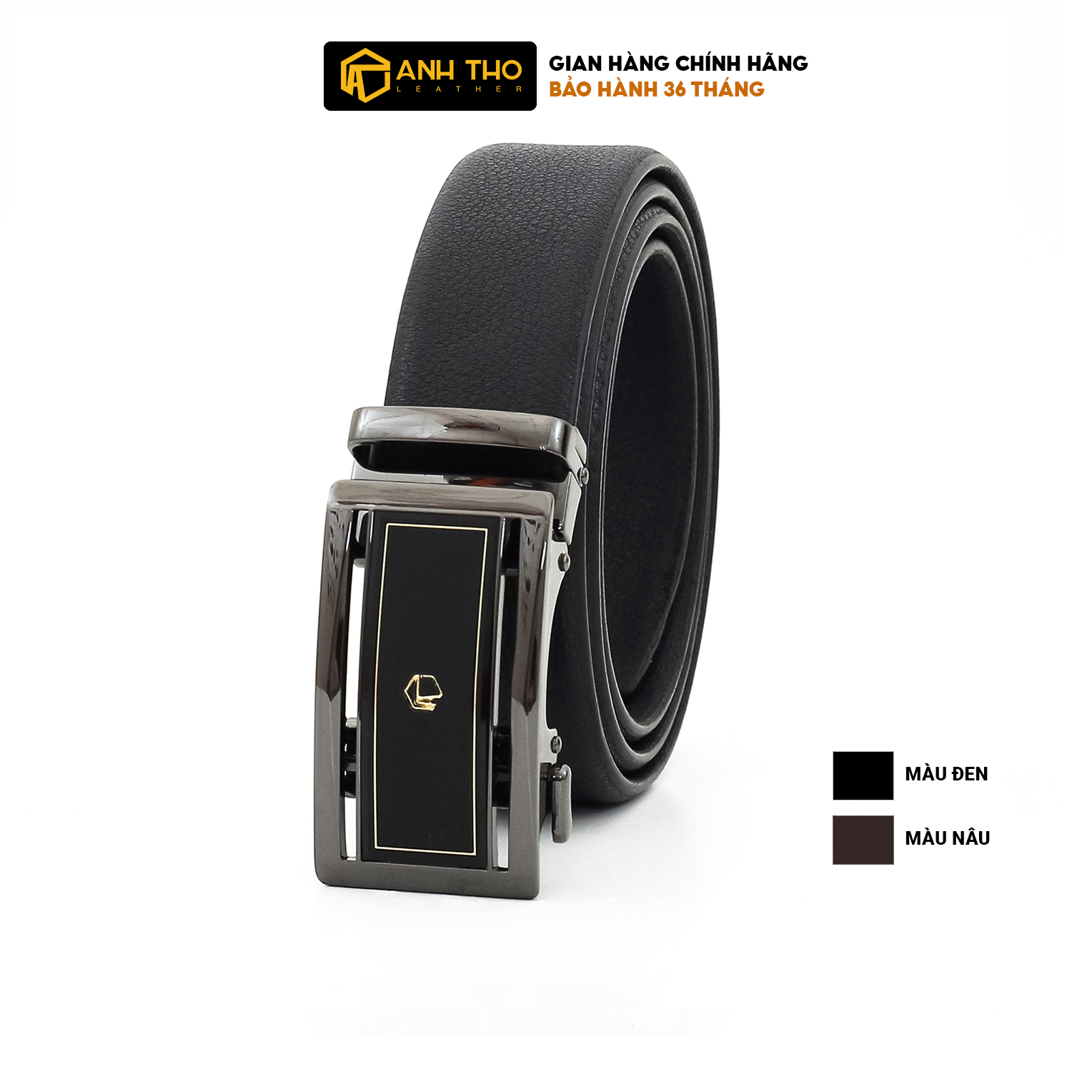 Thắt lưng da bò khoá tự động MIT4-18 | Anh Tho Leather