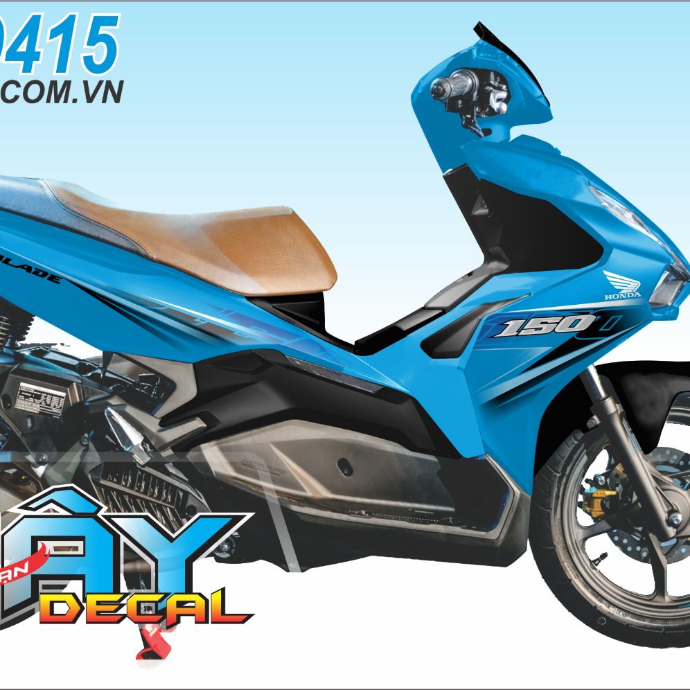 [HCM]Tem xe airblade 2020  tem rời cao cấp 3 lớp bóng dán xe xanh