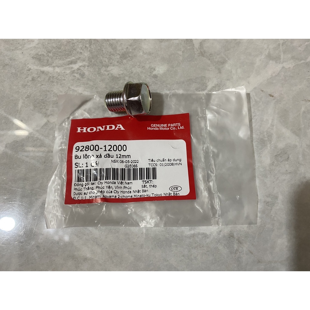 Bu lông xả dầu - Ốc rốn dầu 12mm. (9280012000)