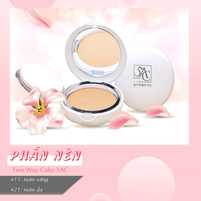 Phấn phủ phấn nén trang điểm kiềm dầu siêu mịn 5AC hàn quốc [Phiếu BH hãng]