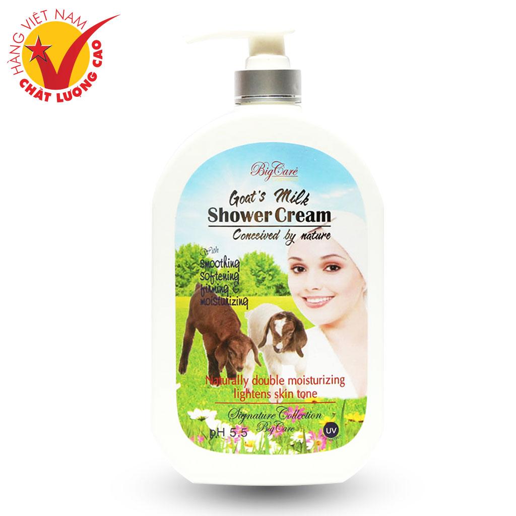 Sữa Tắm Trắng Da Sữa Dê Hương Hoa Bigcare Tròn 1200ml