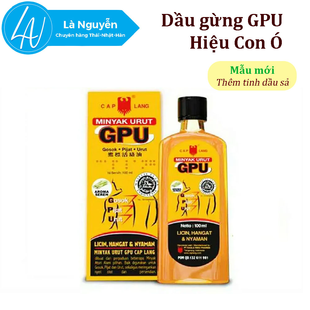 Dầu Gừng Minyak Urut GPU hiệu Con Ó Thái Lan 60ml