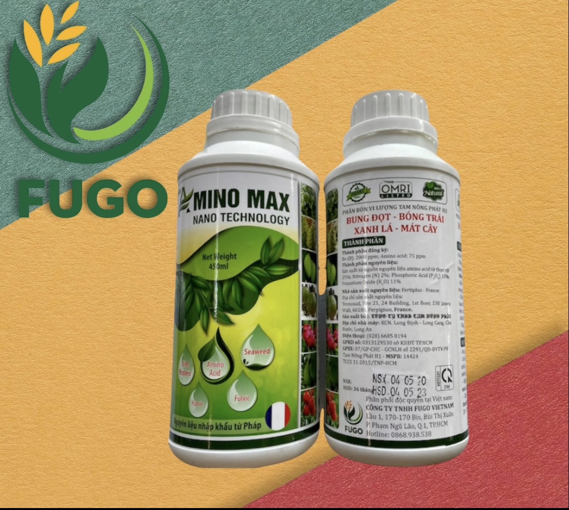 Phân bón 𝐀𝐌𝐈𝐍𝐎 𝐌𝐀𝐗 BUNG CHỒI - KÉO ĐỌT - XANH LÁ - MÁT CÂY( nguyên liệu nhập từ Pháp)