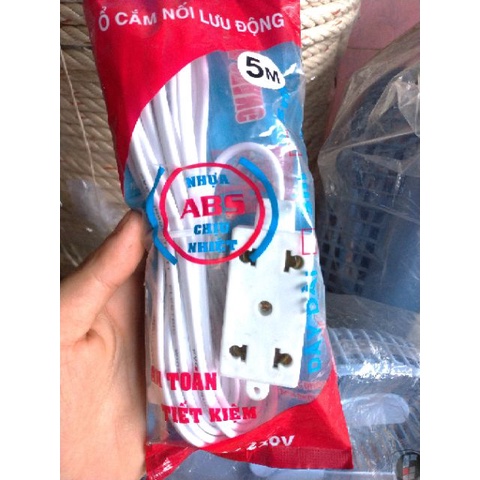 Ổ cắm điện lưu động 3 lỗ dây 3M/5M ( mặt trên và dưới )