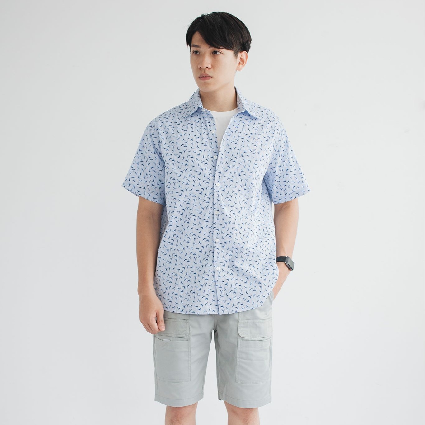 Áo Sơ Mi Nam LOOK FLORAL LIGHT BLUE