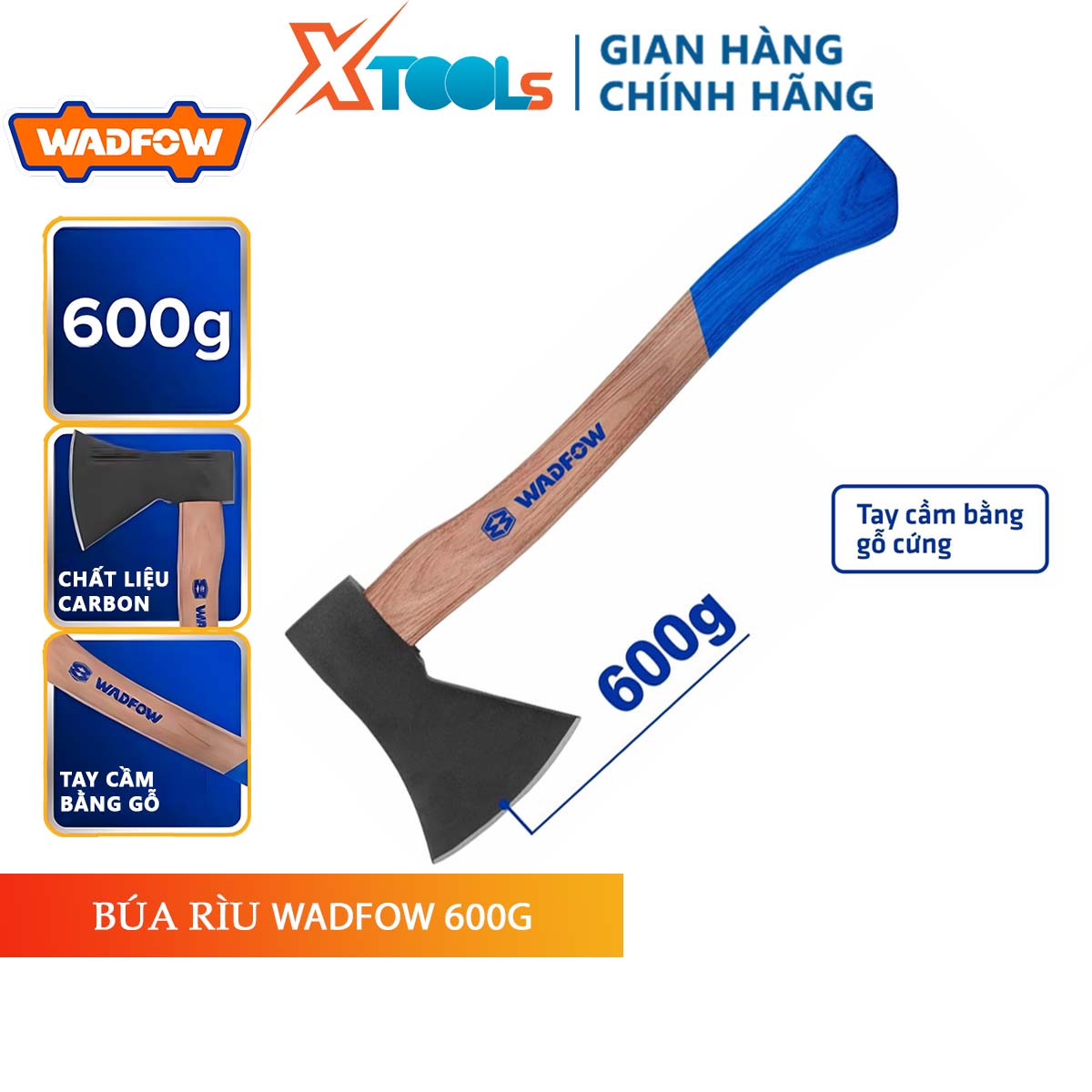 Búa rìu WADFOW chất liệu carbon tay cầm cán gỗ trọng lượng 600-1250g ...