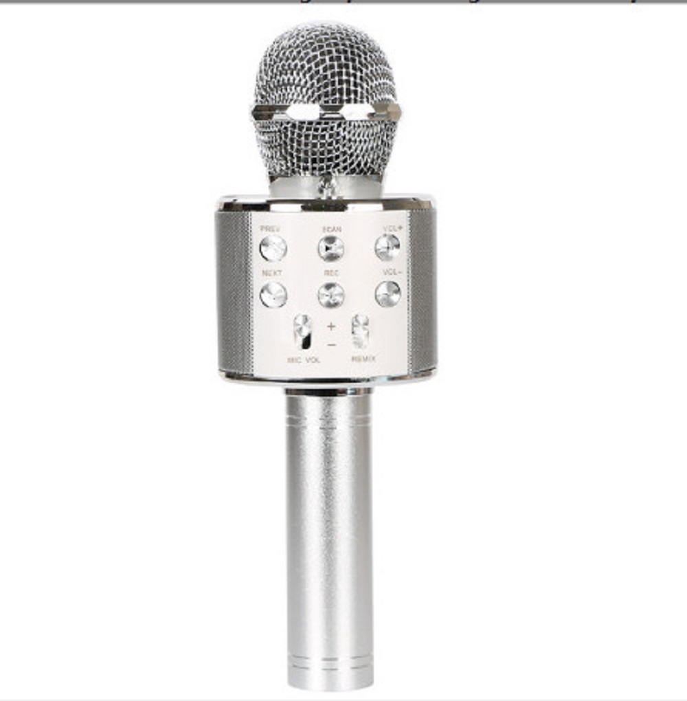 Loa kèm mic ws-858, micro bluetooth không dây vừa nghe nhạc vừa hát