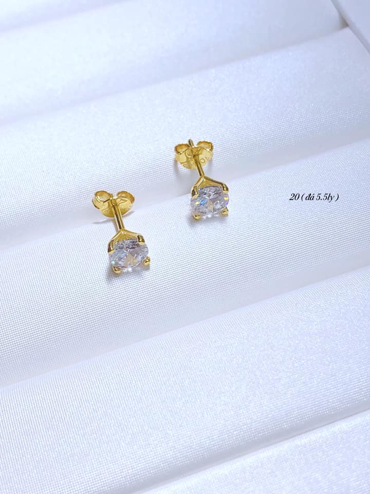 Bông tai nụ đá vàng 10k BTV28