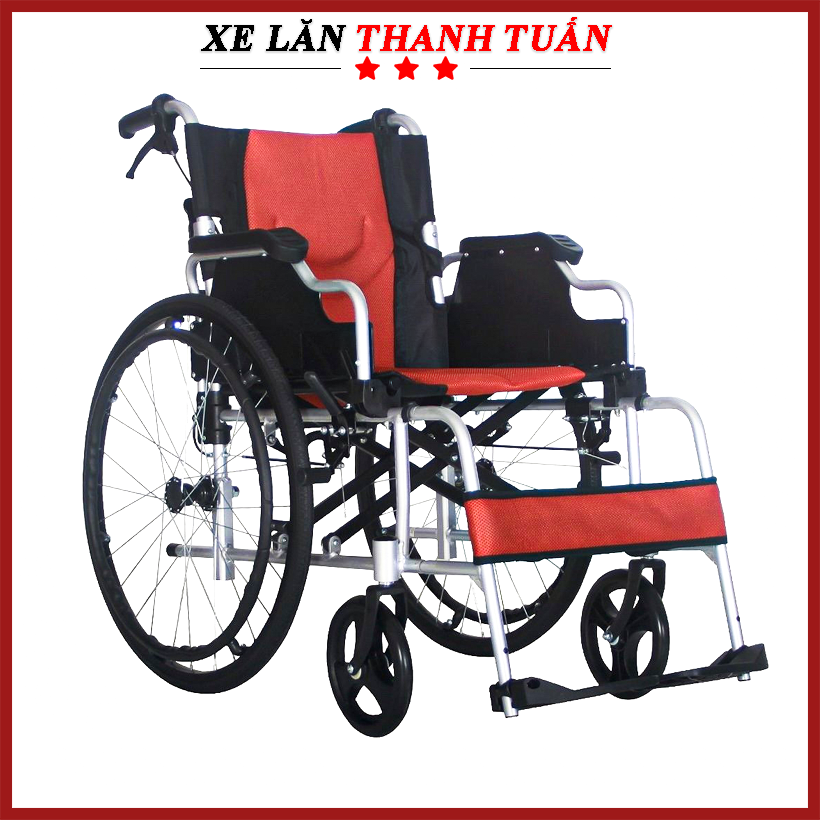 Xe lăn cao cấp Lucass X-600 khung hợp kim nhôm - Đệm ngồi siêu êm, nâng được thành tay