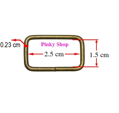 Eyelets rectangle metal bronze color 2,5cm making accessories bags, backpacks Pinky shop specializing in making accessories backpack, handbag and handmade code KTGDĐ13