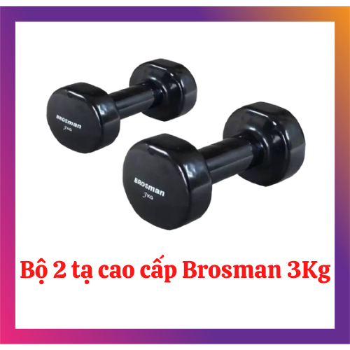 Bộ 2 tạ tay cao cấp Brosman 3kg màu đen