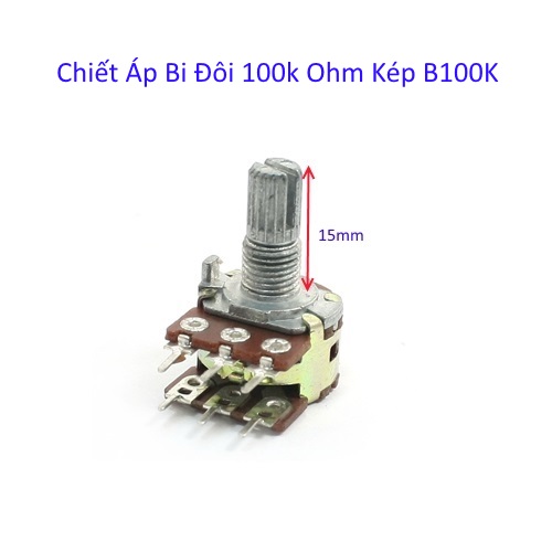 CHIẾT ÁP BI ĐÔI 100K OHM KÉP B100K ( 2 cái)