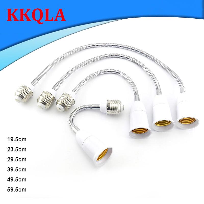 QKKQLA 6 size Flexible LED Light Bulb Base E27 to E27 extension extender adapter AC power Socket Screw Holder Converters Lamp Adapter