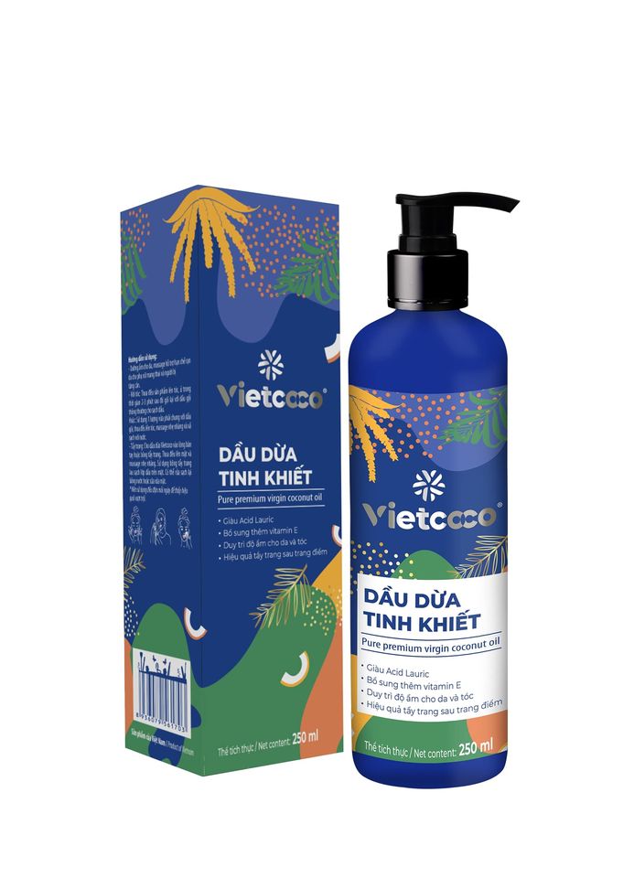 Dầu dừa dưỡng tóc dưỡng da Vietcoco chai vòi 250ml
