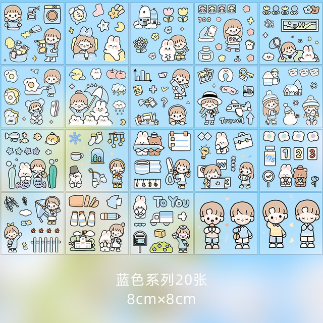 Set 100 miếng sticker dễ thương Hàn quốc có tách lẻ