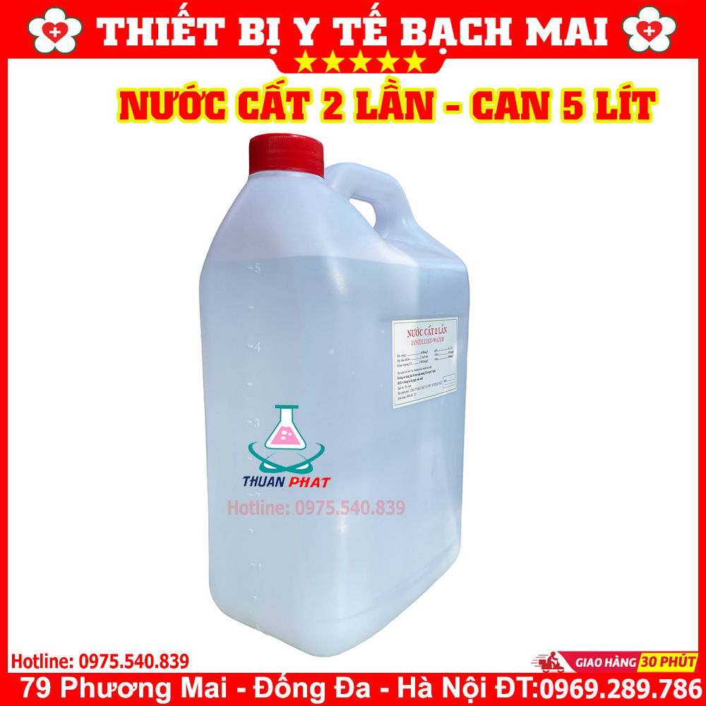 Nước Cất Tinh Khiết - Nước Cất 1 Lần - Nước Cất 2 Lần [Can 5 Lít]