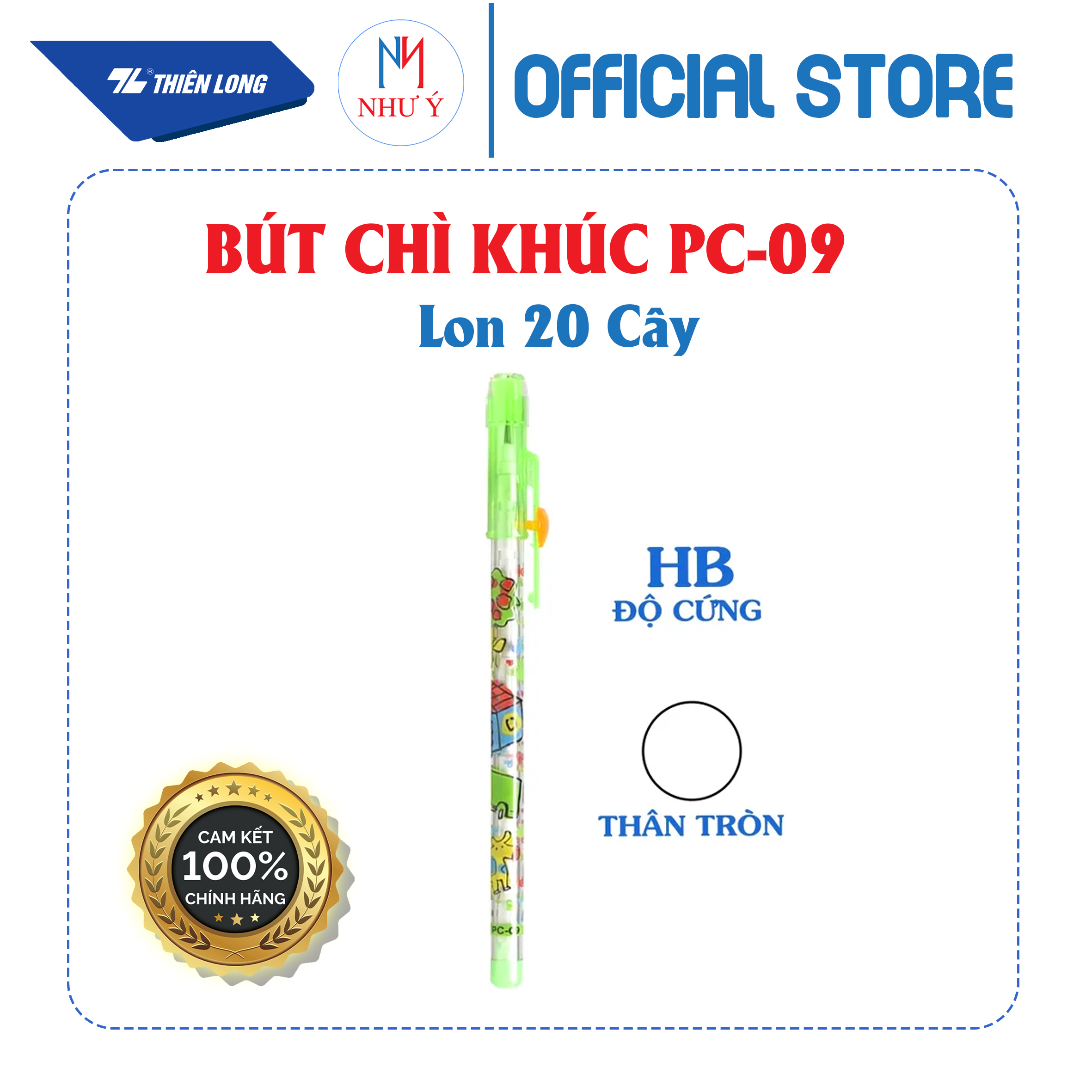 Bút chì khúc TP-PC09 (Lon 20 cây)