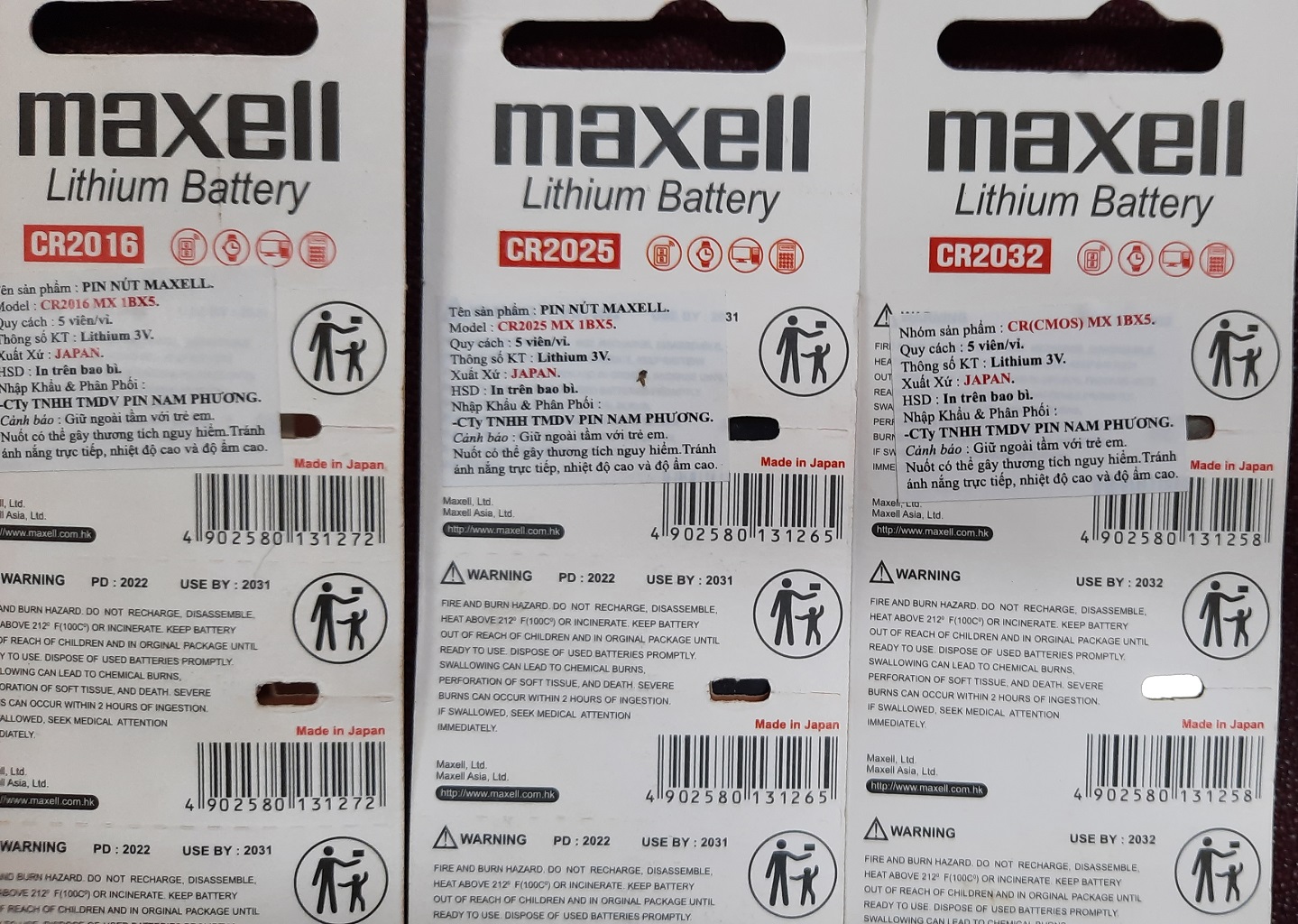 Pin Maxxel (Bán lẻ 1 viên - Chính hãng) Pin Lithium 3V Maxell CR2016 - CR2025 ...