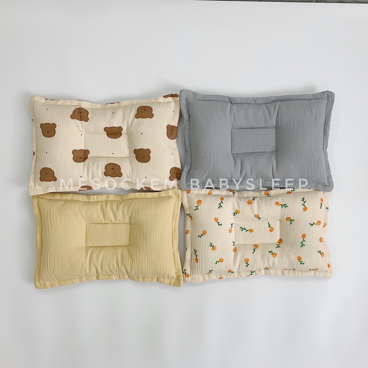 Gối lõm chống bẹp đầu muslin cho bé