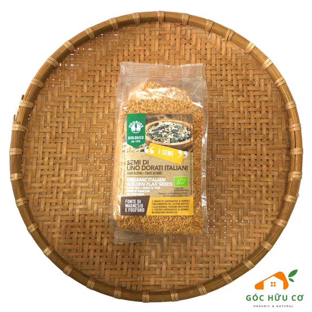 Organic italian golden flax seeds probios 500g - goc huu co