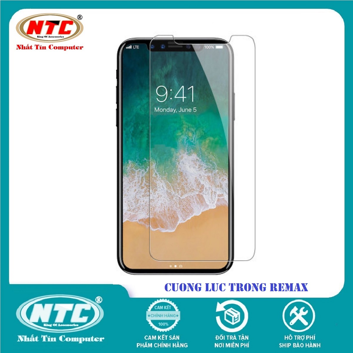 Miếng dán cường lực Remax cho iPhone 6 / 7 / 8 / 6S+ / 7+ / 8+ / X / Xs / XsMax / 11 / 11 Pro / 11 Pro Max / 12 mini / 12 / 12 pro / 12 pro max - mặt trước (Trong suốt) - Nhất Tín Computer