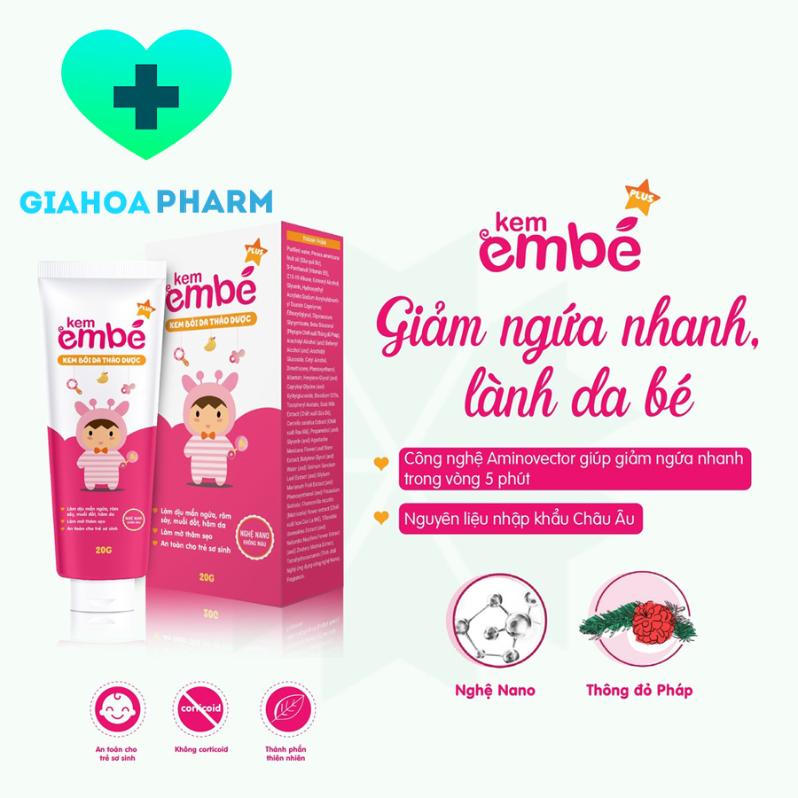 Kem em bé thảo dược giúp làm dịu, mát da, giảm thâm, mẩn ngứa, rôm sảy, chàm sữa, hăm tã, muỗi đốt, côn trùng cắn