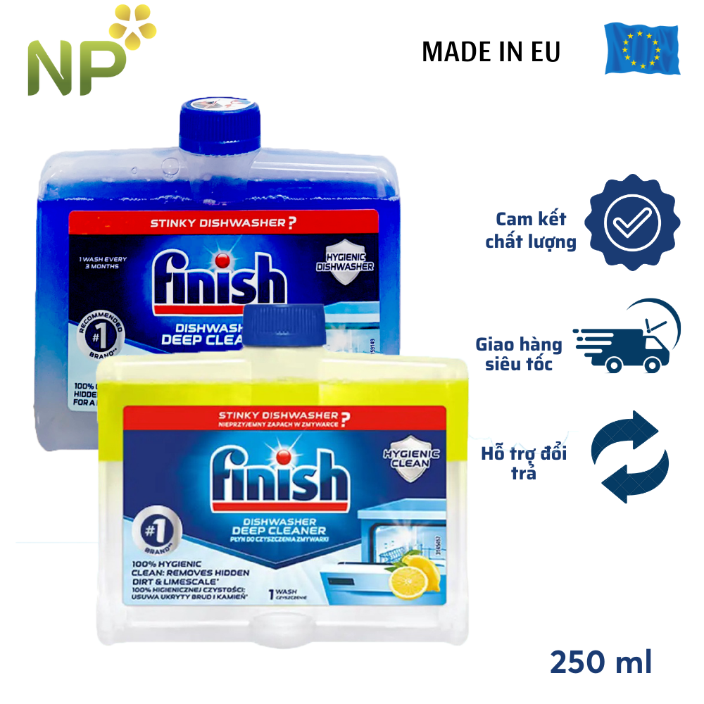 Chai Dung Dịch Vệ Sinh Máy Rửa Chén Bát Finish chai 250ml