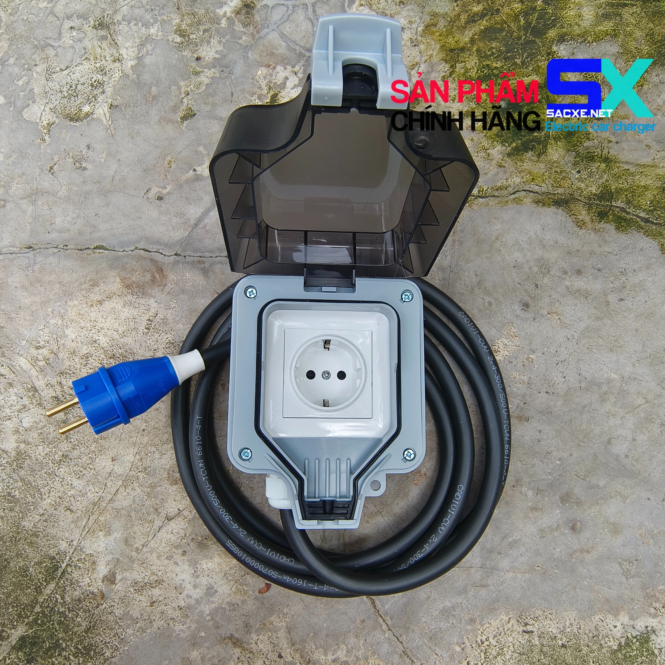 Ổ cắm điện chống nước ip67 - ổ cắm tiếp địa cao cấp - chống mưa + chống giật - chịu tải 16a / 3.5kw 4.0kw - bản ip67