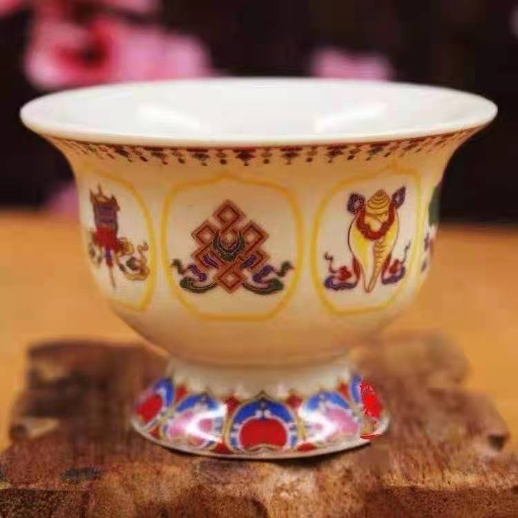 Chén gốm sứ 8 Cát Tường size to