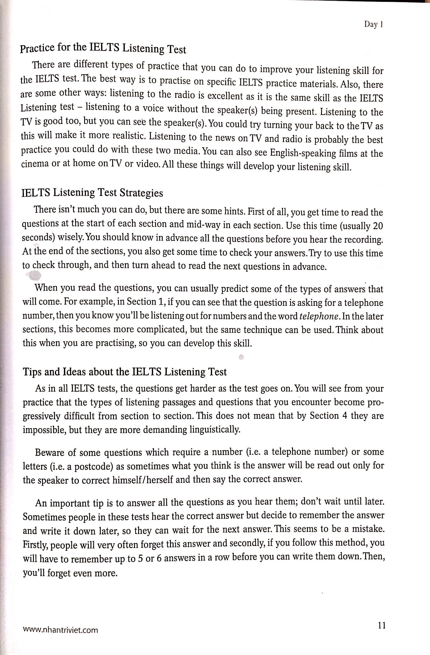 Sách Fahasa - 15 Days' Practice For Ielts - Listening