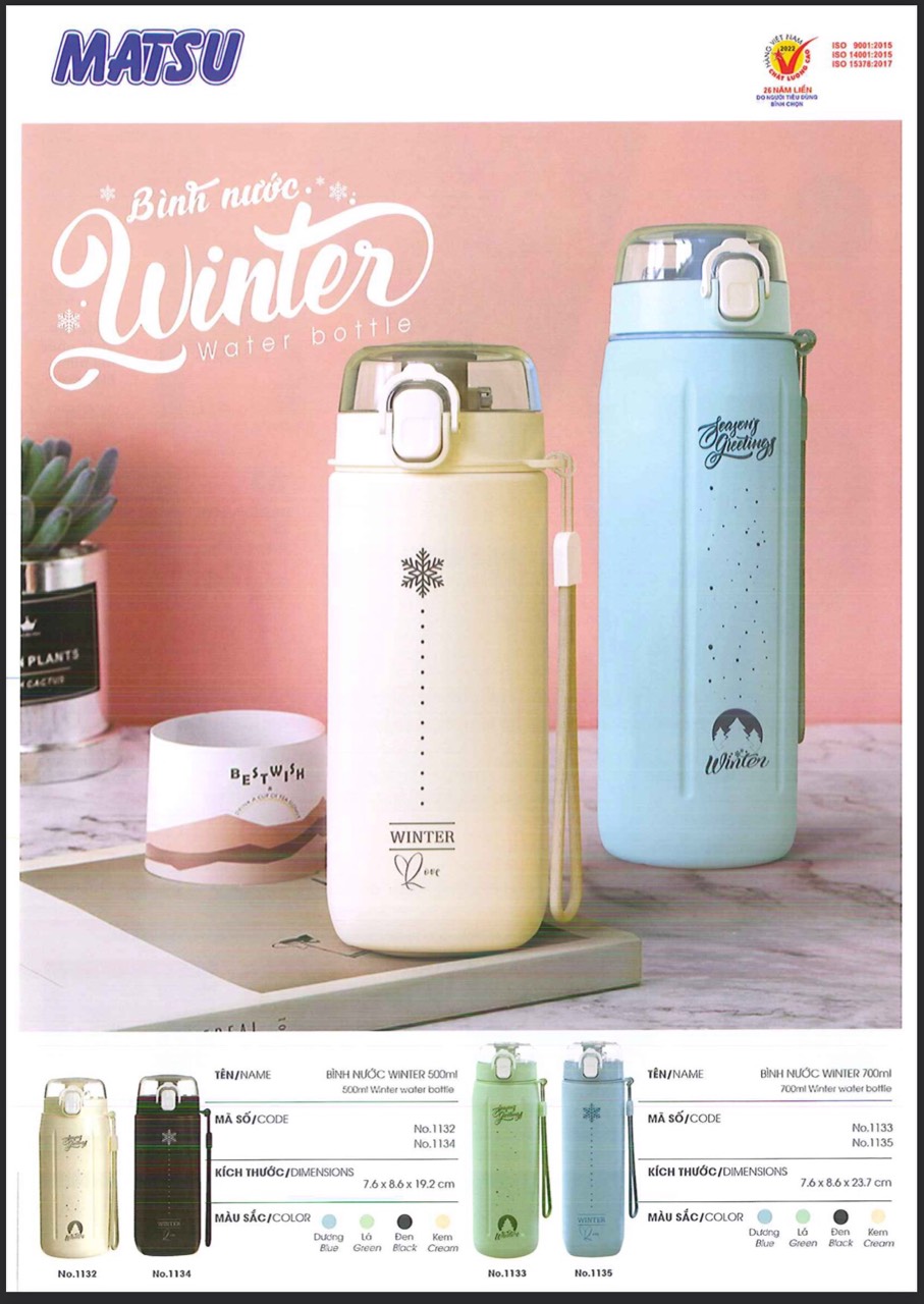 Bình nước duy tân matsu Winter Thể Thao 500ml&700ml