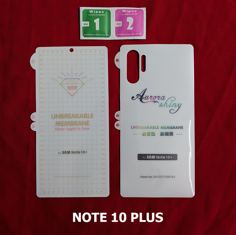 Miếng dán PPF bóng Samsung Galaxy Note 10 Plus chống trầy xước mặt trước