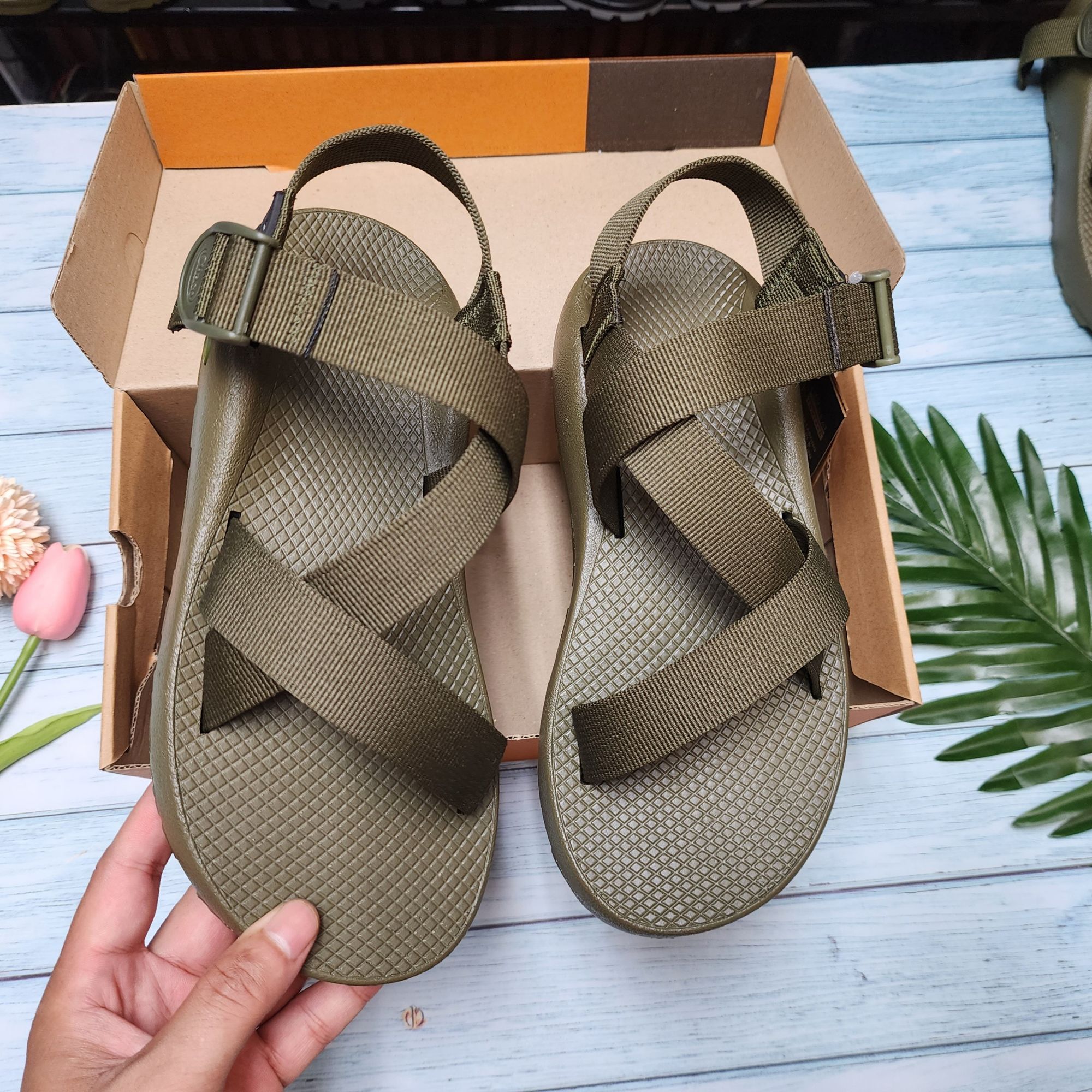Dép Chaco Đế Thơm mã Xanh Rêu TG21