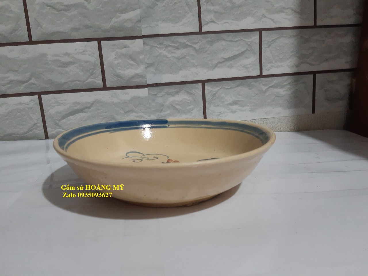 5 Đĩa con gà sâu lòng  20 cm ( sành)